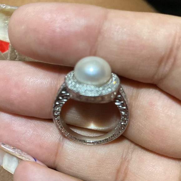 Affinity Diamonds, 10mm Pearl White Diamond 925 size 7 - Picture 4 of 9